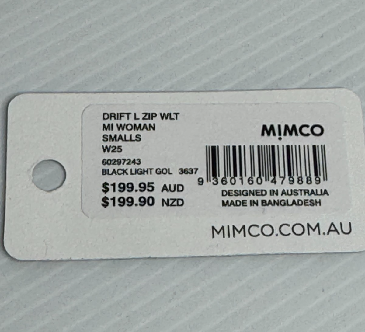 Mimco Black Leather Drift Large Zip Wallet As New rrp $199 Genuine Leather