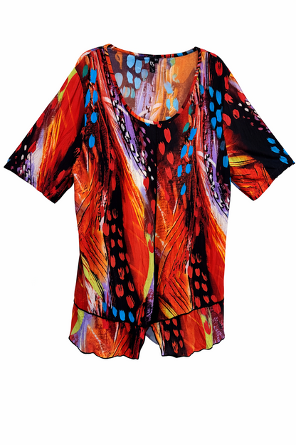 Taking Shape Colourful Flattering asymmetric hemline Plus Size XS 14-16 No Iron