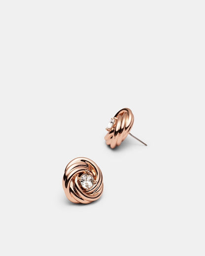 Mimco In A Knot Stud Earrings Rose Gold Genuine New RRP $69.99 with Dust Bag