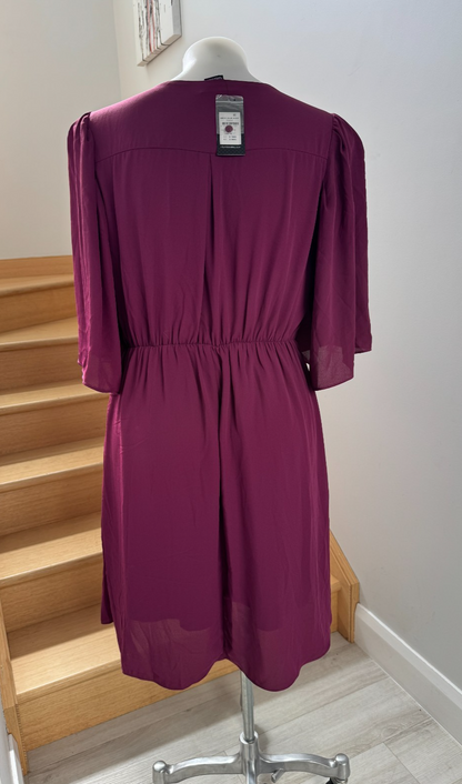 🌹 City Chic Women’s Jolie Wrap Dress – Wine – Size S Plus 16 RRP: $120 NEW