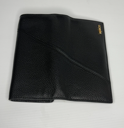 Mimco Black Leather Drift Large Zip Wallet As New rrp $199 Genuine Leather