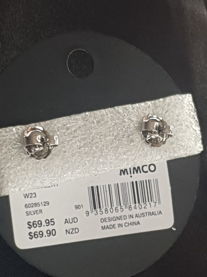 MIMCO CARNABY Earrings Studs In SILVER RRP $69.95 New + Genuine + MIMCO Dust Bag