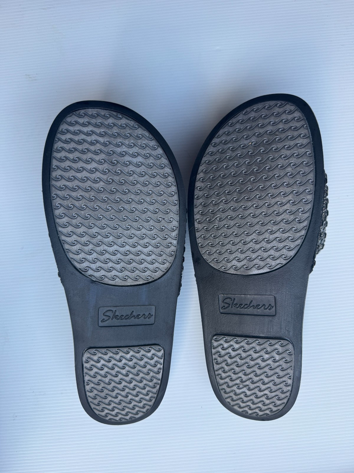 Skechers Cali Everyday Glam Black diamanté Slides US 10 New without Box RRP $80