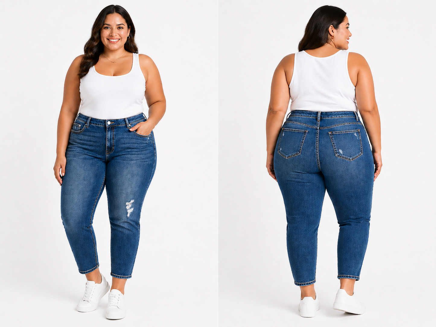💙BeMe 7/8 Length  Distressed Jeans Plus Size 28 Stretch Dark Wash💙New with Tag