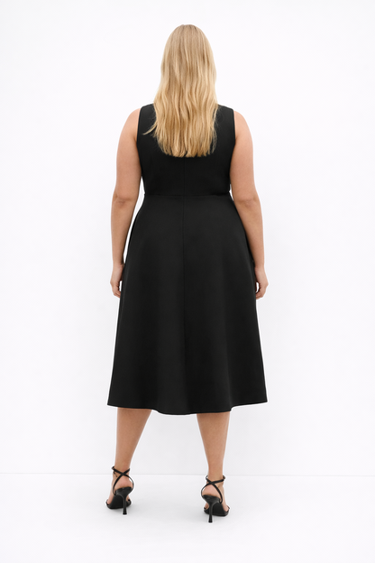 City Chic Dynamic Skater Midi Dress - Black Plus size L 20 New RRP $150 Stunning