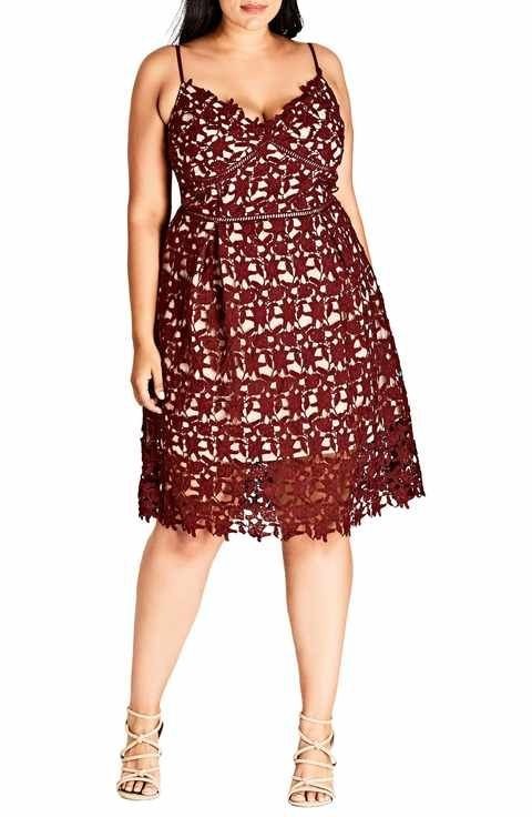 City Chic *So Fancy*  Dress Burgundy Lace as New - Plus Size 20 -  RRP $170