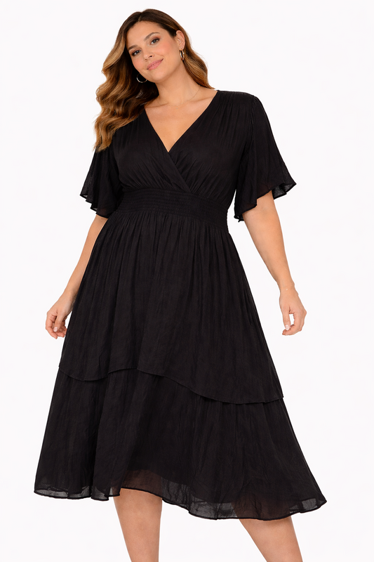 🖤 You + All Black Midi Dress – Plus Size 24 🌟 Wow Factor Dress 🌟