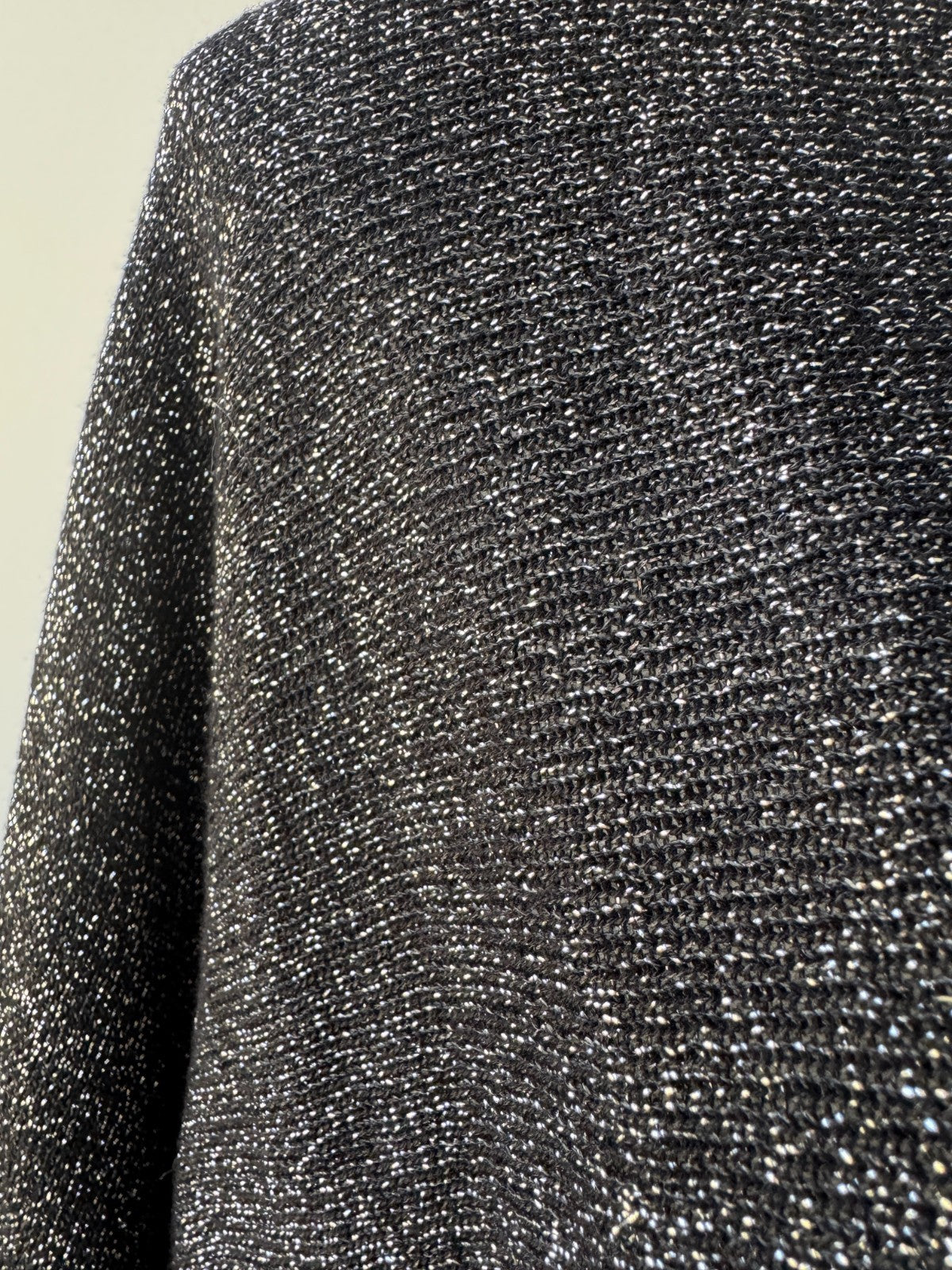 City Chic Black/Silver  Metallic Lurex Knit Top/Dress Size XL 22 Shimmer Party
