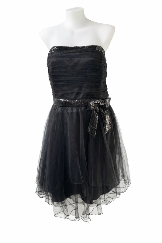 🌟City Chic Black Strapless Tulle Cocktail Dress – Sequin Waist  Plus Size XL 22