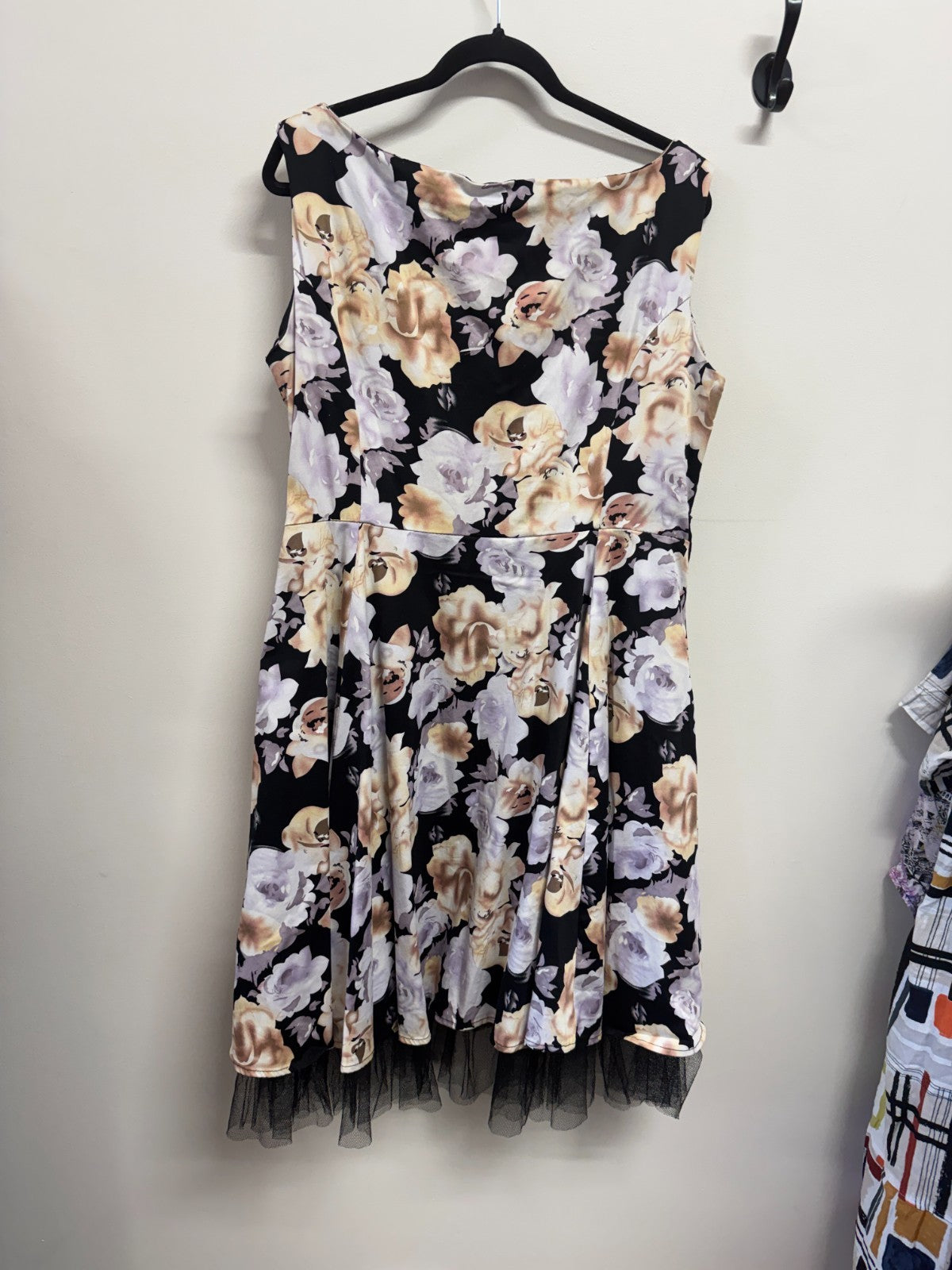 ❤️ Hearts & Roses London Vert Shadow Floral Dress Retro 50s Plus Size 20-22 ❤️