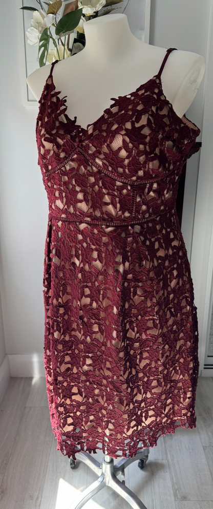 City Chic *So Fancy*  Dress Burgundy Lace as New - Plus Size 20 -  RRP $170
