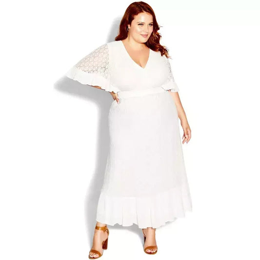 City Chic Maxi Holland Ivory dress New with Tags Plus 20  RRP $140 **Stunning**