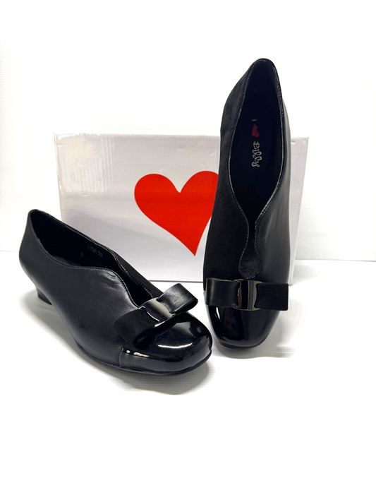 I Love Billy Black  loafers Slip On Shoes Bow detail quirky size  39(8.5) unique