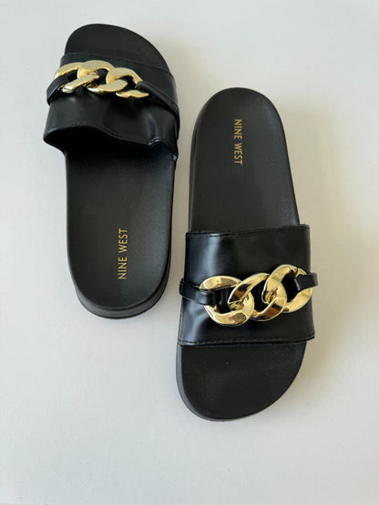 Nine West Women's Slinks Flat Slide Sandals US10 RRP $79.95