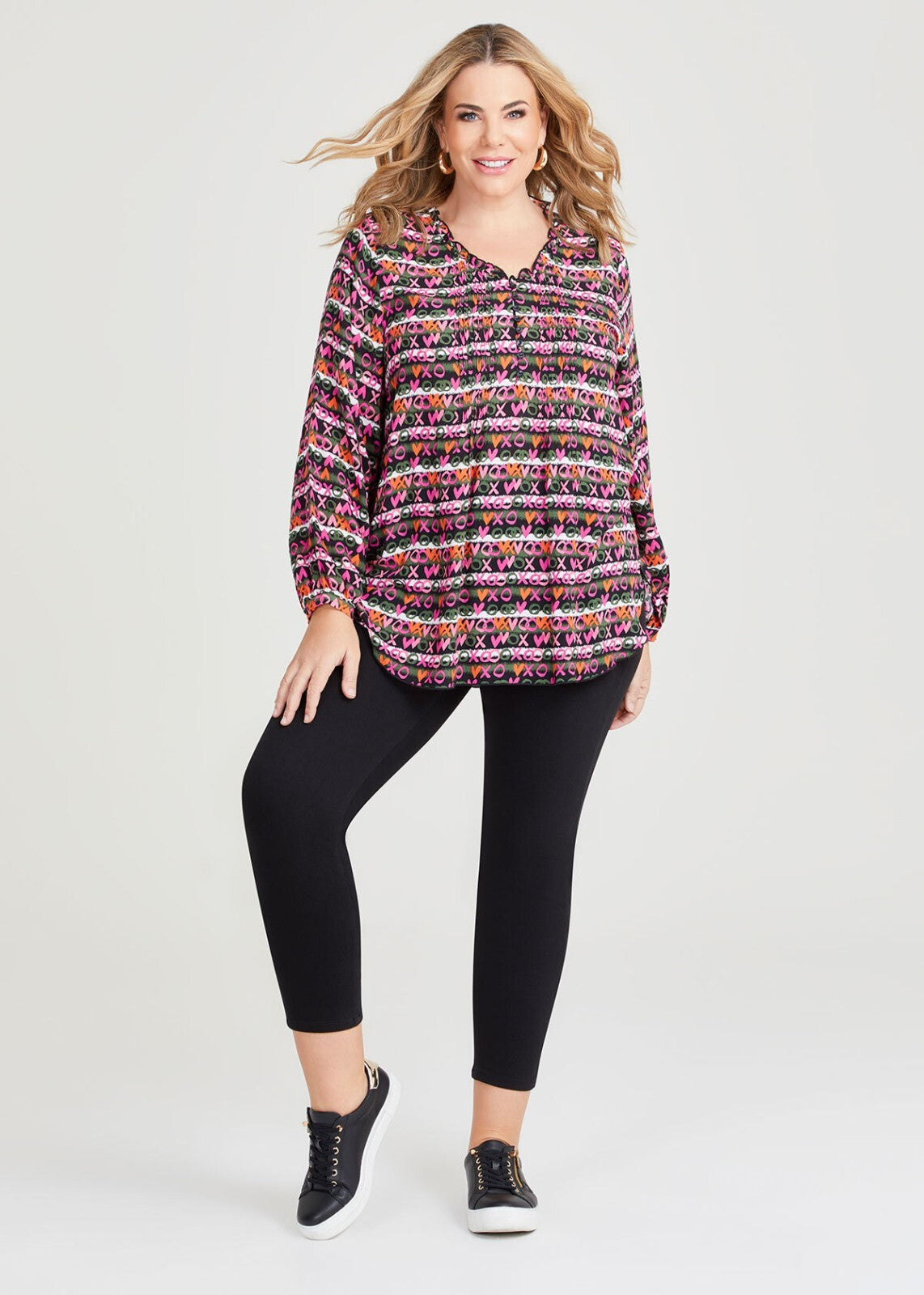 Taking Shape Natural Hearts Pintuck Top  Plus Size 14 RRP $140 New