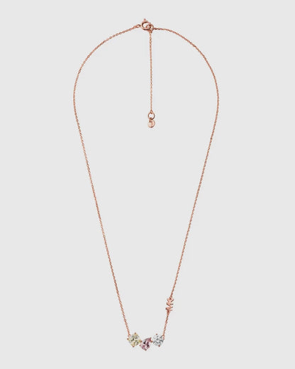 Michael Kors MK 14K Rose Gold-Plated Sterling Silver Cluster Necklace RRP $295