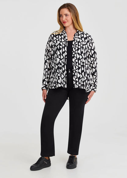 Taking Shape Natural Aztec Print Shirt Black & White RRP $140 New with Tags 12