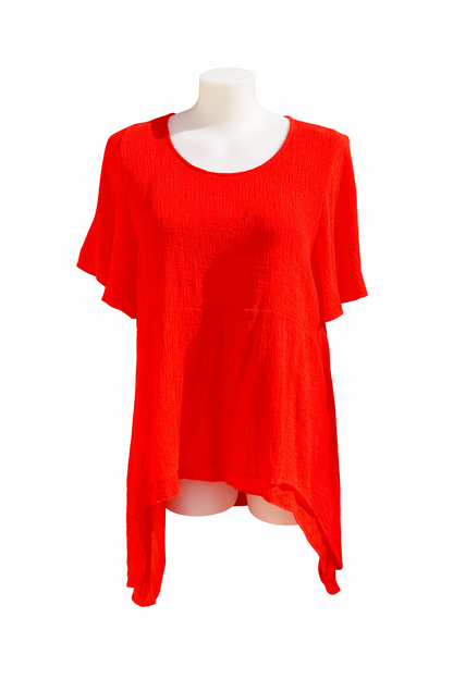 Taking Shape Plus Size 22 Burnt Orange Top Relaxed Fit Short Sleeve As New