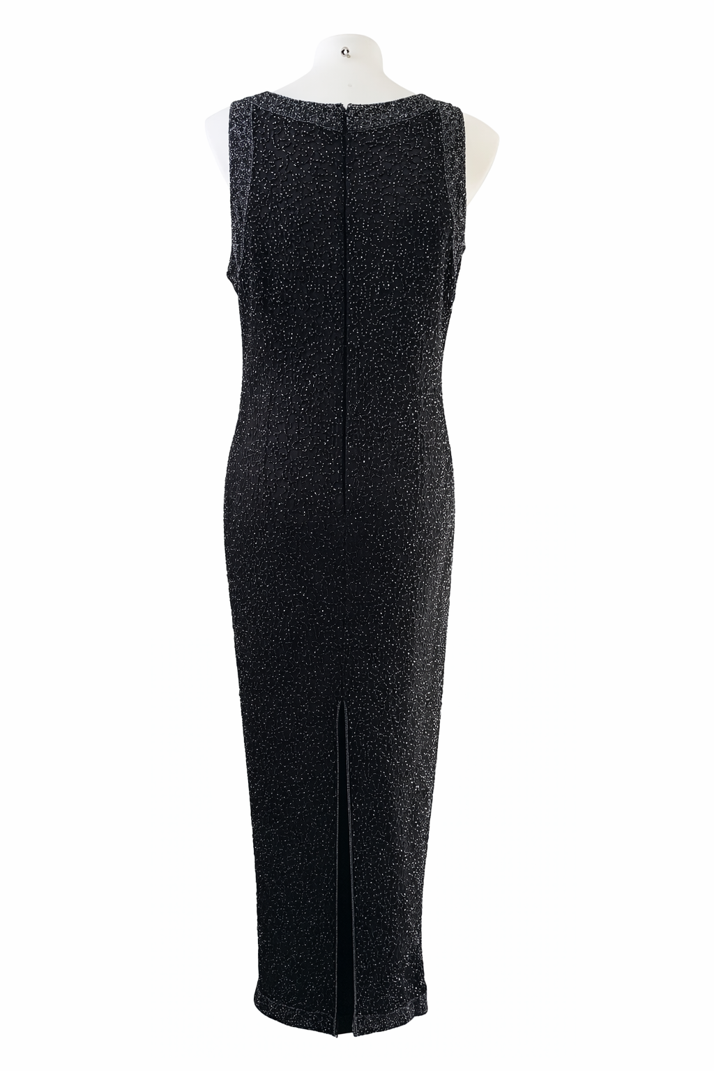 Eve Hunter ✨Beaded Silk✨Evening Gown Size 20 Black Formal Long Dress Sleeveless