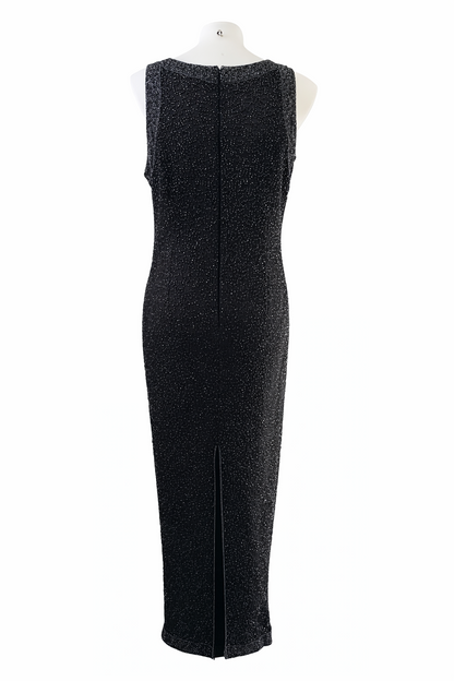 Eve Hunter ✨Beaded Silk✨Evening Gown Size 20 Black Formal Long Dress Sleeveless