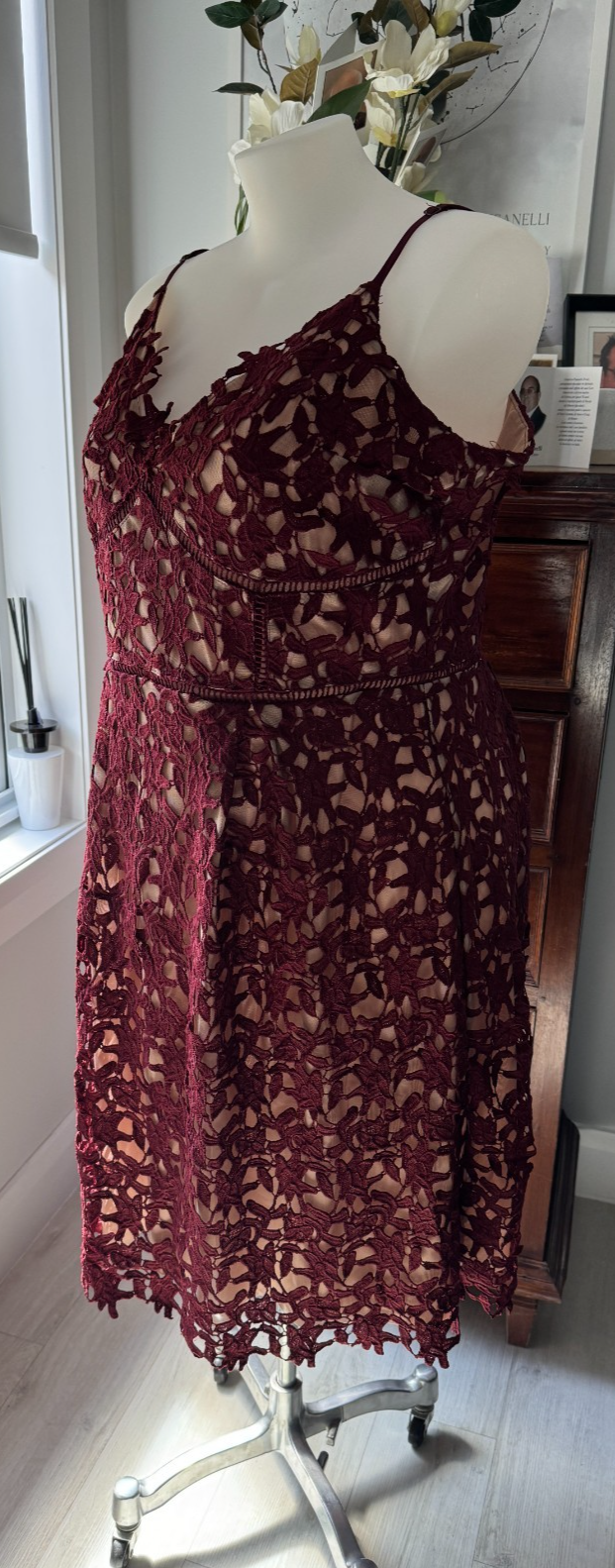 City Chic *So Fancy*  Dress Burgundy Lace as New - Plus Size 20 -  RRP $170