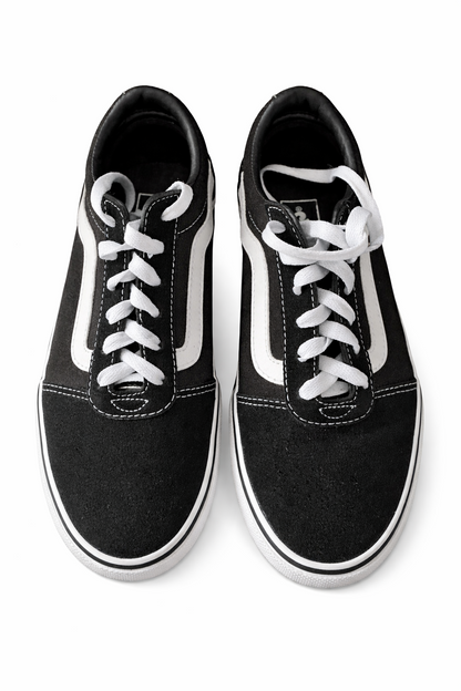 VANS WARD SUEDE/CANVAS Black White - Size 9 W - Worn Once VN0A3IUNIJU RRP $140