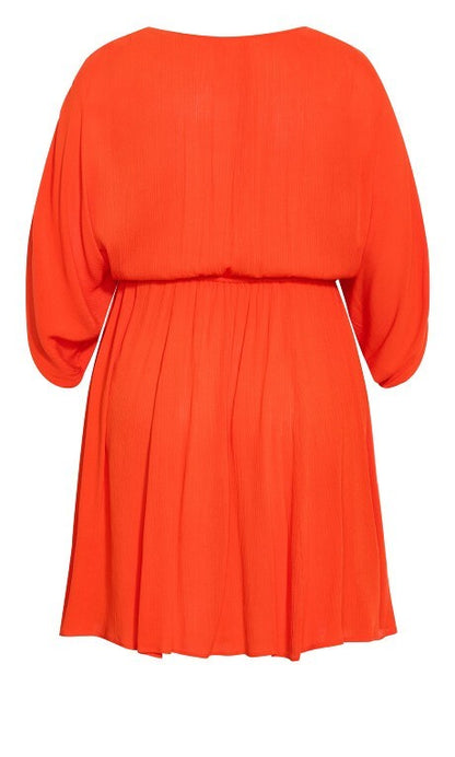 City Chic Seville Tunic Dress - tiger lily Plus Size L - 20 RRP $90