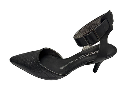 Taking Shape Serena Pointed Toe Black Leather Stiletto. New RRP $169.95