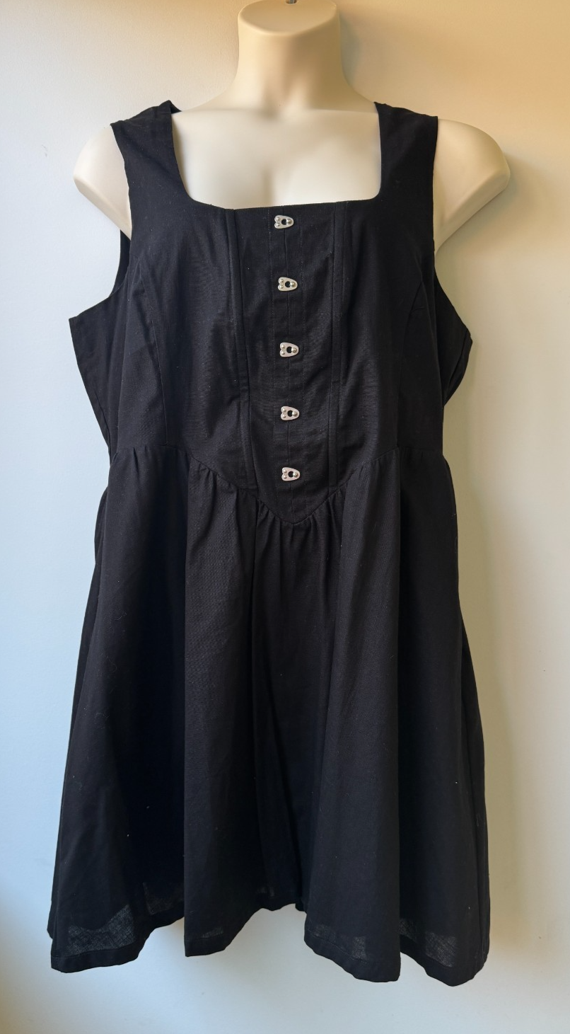 DANGERFIELD CARPE DIEM BLACK COTTON GOTH PUNK EMO CORSET DRESS *NEW* 20 RRP $108