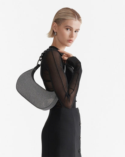 MIMCO Metropolis Silver Shoulder Bag & Pouch Brand New Genuine RRP $200 Stunning