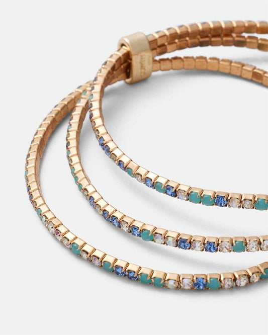 MIMCO TRIO WRIST Bracelet  Stretch Bead Shimmy Bluebell + Dust Bag New Genuine