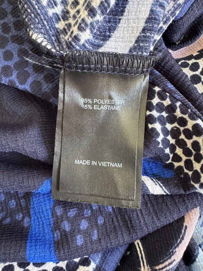 Taking Shape Blue Black Purple Easycare Top XXS Plus Size 12-14 No Iron