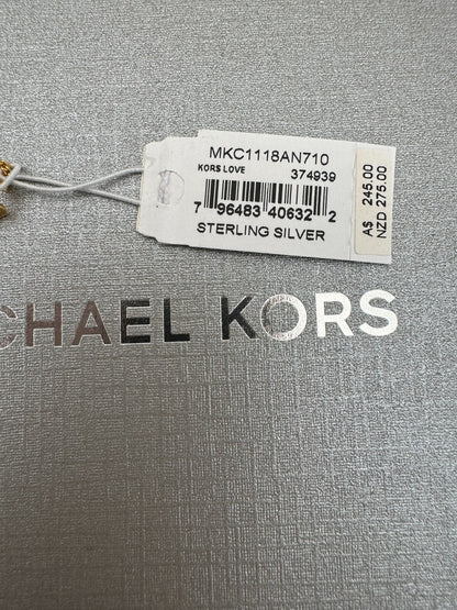 Michael Kors MK Heart Love Gold Plated Silver Bracelet New RRP $245 Genuine