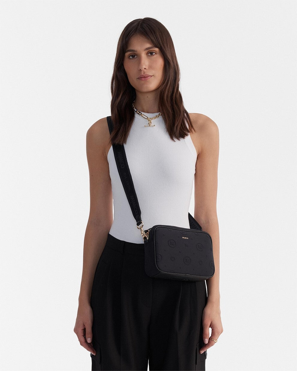 Mimco Flashback Black Camera Cross Body Bag Neoprene Genuine New RRP $199