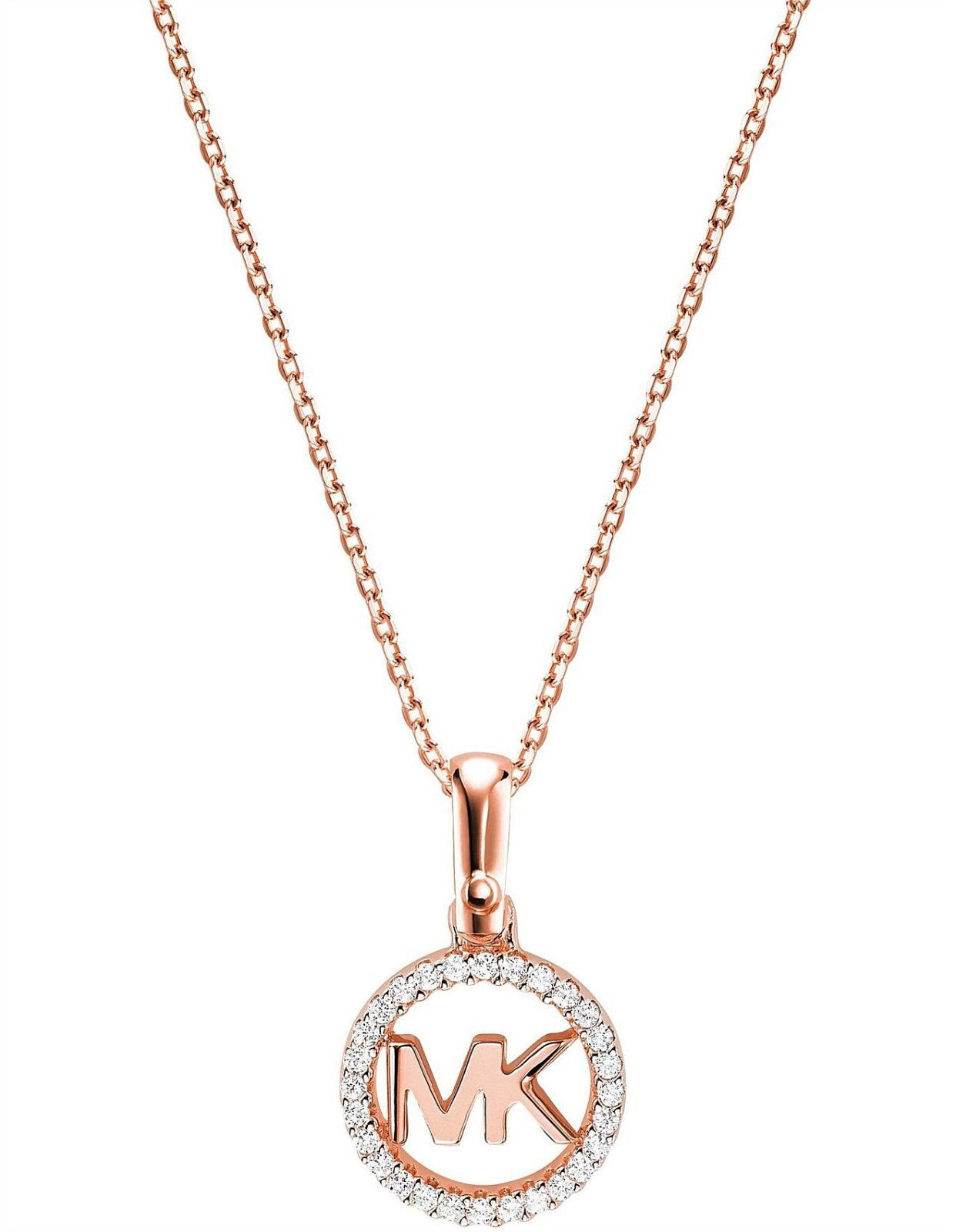 Michael Kors MK Rose Gold Plated Silver & Zirconia Necklace New RRP $295 Genuine