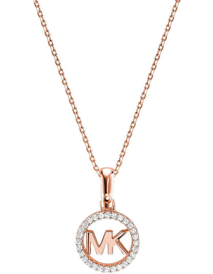 Michael Kors MK Rose Gold Plated Silver & Zirconia Necklace New RRP $295 Genuine