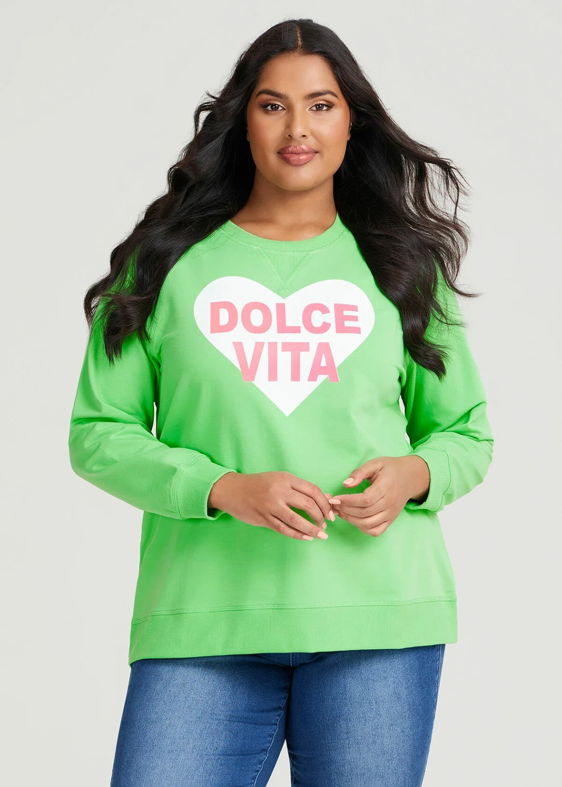 Taking Shape Cotton Dolce Vita Sweatshirt Plus  14  Green New with Tags RRP $120