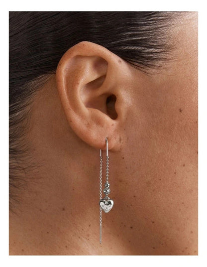 MIMCO Thread Heart Earrings 🖤 Silver 🖤 New with Tags and Dust Bag RRP $70