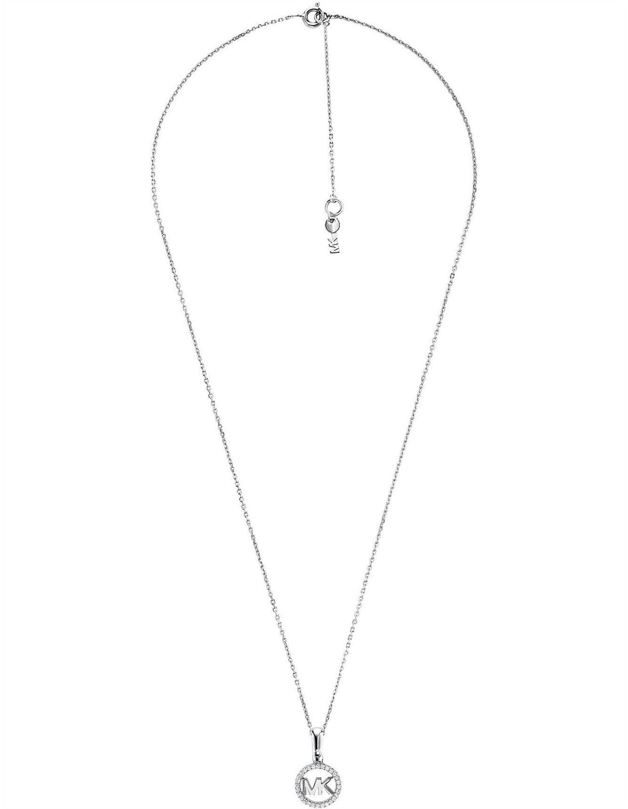 Michael Kors MK Sterling Silver & Zirconia Necklace New RRP $295 Genuine