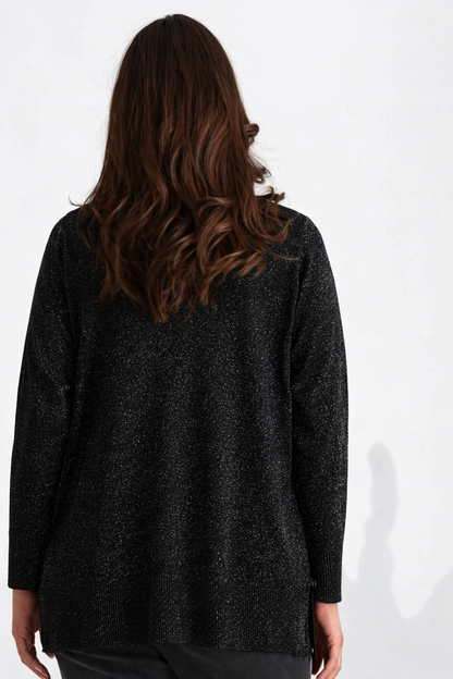 BEME Lurex Long Sleeve Knit Top Plus Size 20 (L) Black New RRP $95 🌟 Stunning🌟