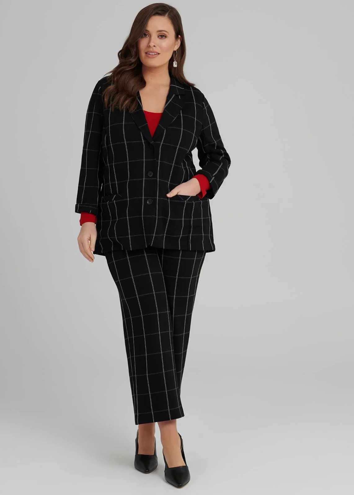 Taking Shape Bristol Pants in Black/White Ponte with pockets 16 New RRP $149