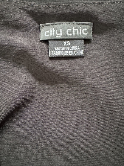City Chic Black Lace-Up Chiffon Top Fully lined Plus Size 14🖤 Perfect day/night