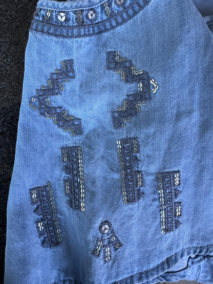 Taking Shape Virtuelle Lyocell Shirt – Plus Size 14 Cold Shoulder Sequin Detail