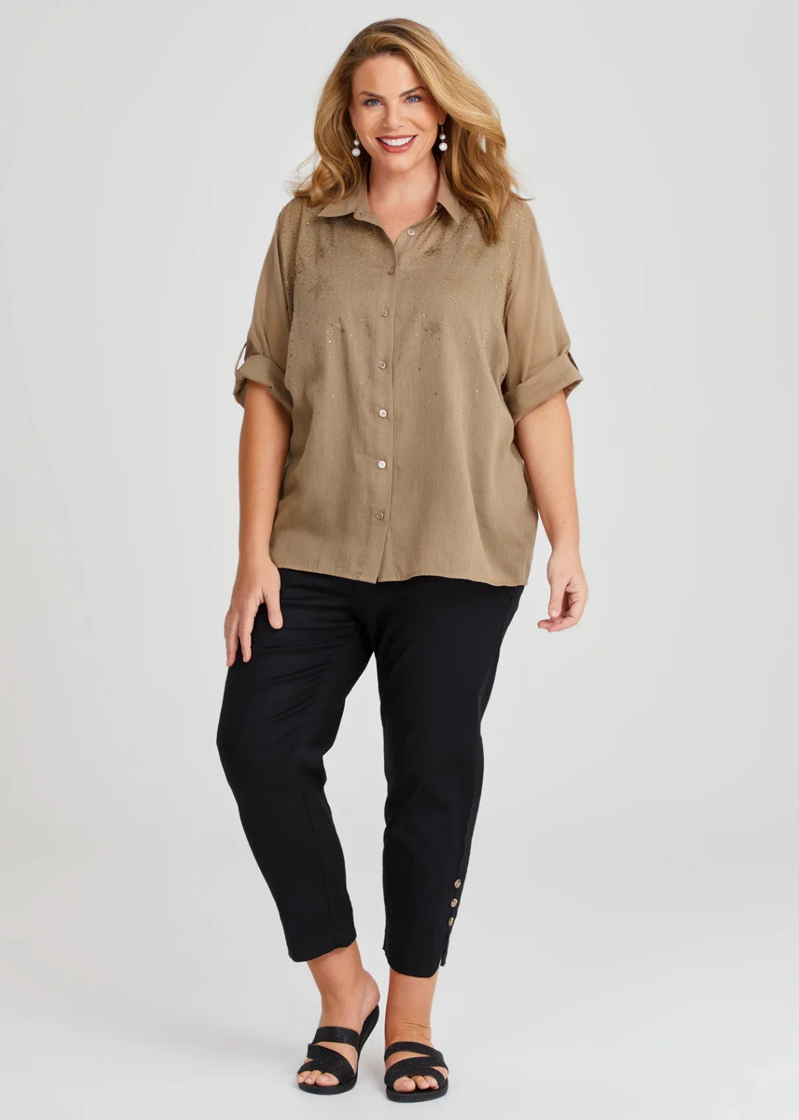 💖 Taking Shape Natural Constellation Shirt in Cinnamon Plus Size 24 RRP $160 💖
