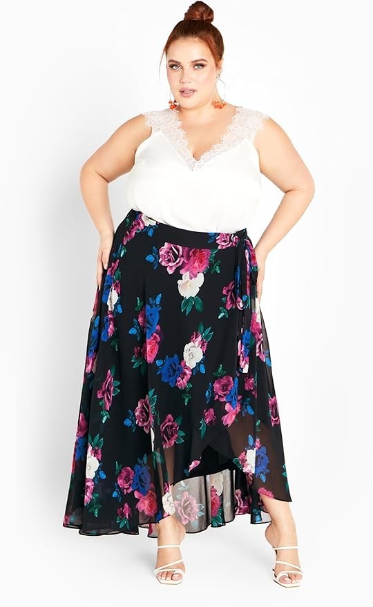 City Chic Michaela Print Wrap Skirt Women's Plus Size L 20 ⭐RRP $99⭐ As New