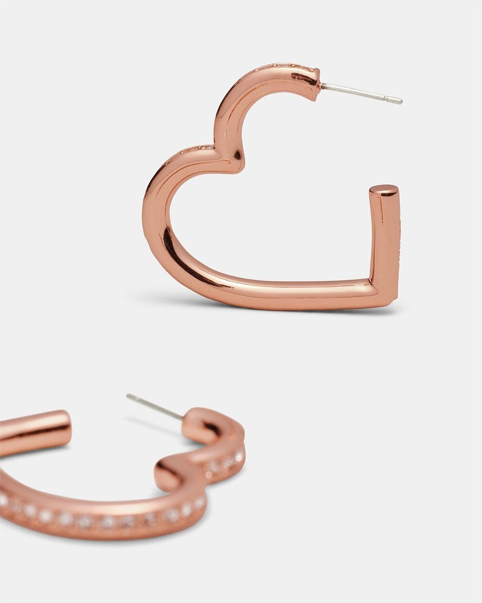 Mimco Passionate Heart Hoop Earrings Genuine NEW-  Rose Gold  & Crystals RRP $80