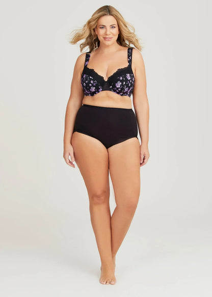TS Taking Shape Lace Trim Underwire Bra in Purple Floral T-shirt Bra 16D New
