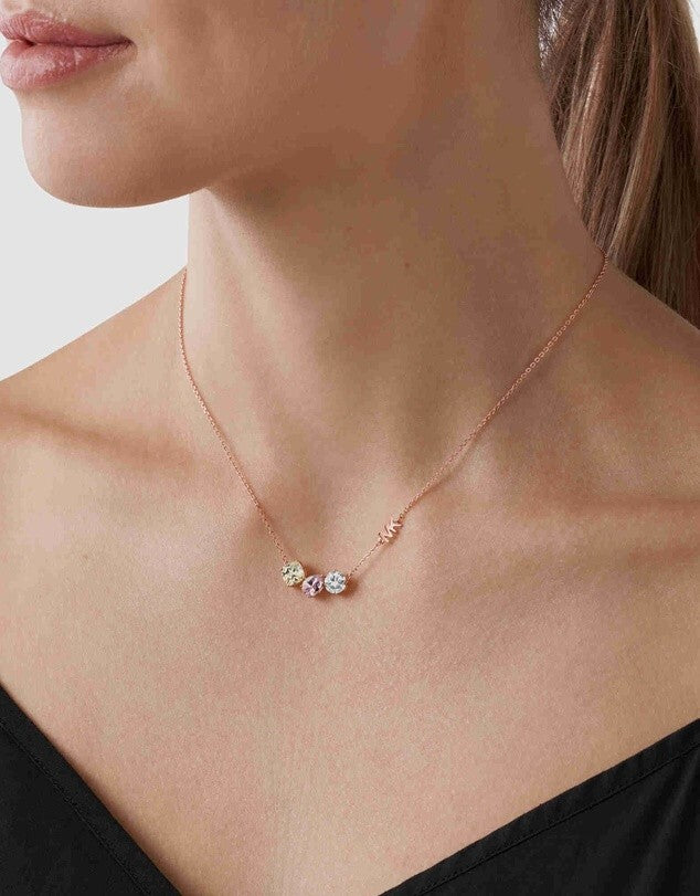 Michael Kors MK 14K Rose Gold-Plated Sterling Silver Cluster Necklace RRP $295