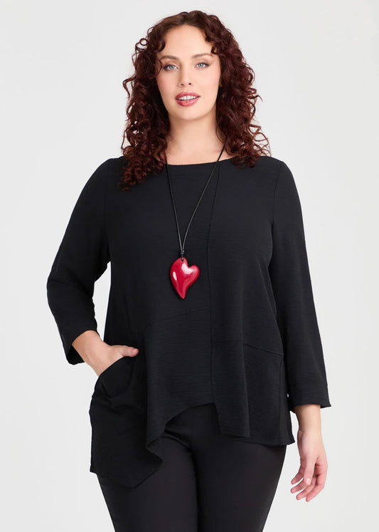 Taking Shape Soft Drape Adele Long Sleeve Top Black Size 24 NEW $110