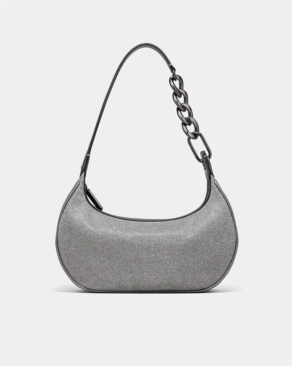 MIMCO Metropolis Silver Shoulder Bag & Pouch Brand New Genuine RRP $200 Stunning